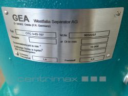 OTC 3-03-107 GEA Westfalia Separator Separatore a tamburo solido